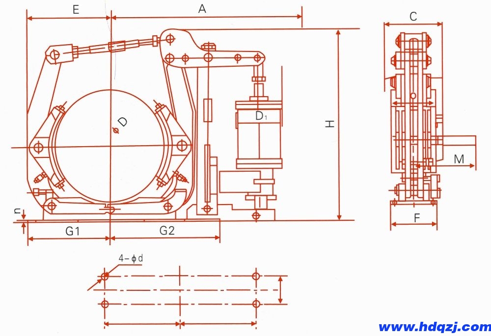 YDWZA系列節(jié)能長(zhǎng)行程制動(dòng)器外形尺寸圖 YDWZA系列節(jié)能長(zhǎng)行程制動(dòng)器外形尺寸圖